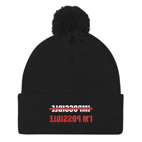 "I'm Possible" Pom Pom Knit Cap